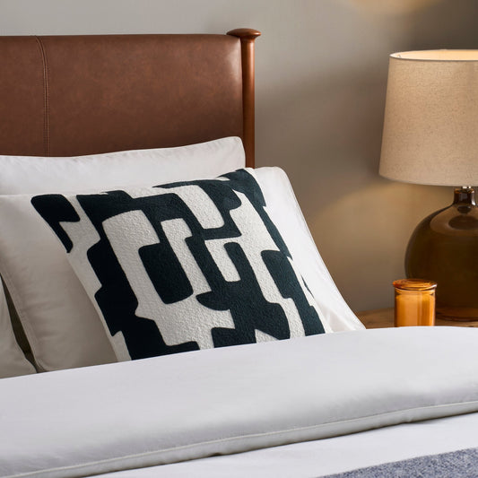 Geometric Jacquard Cushion Cover - Midnight - DUSK