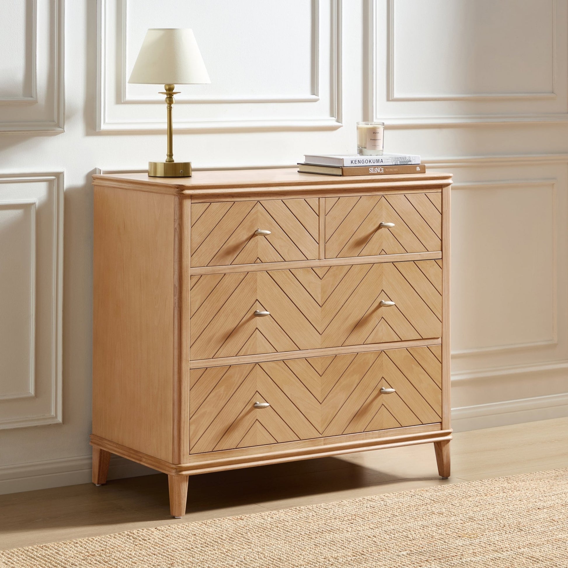 Stockholm Wood Veneer 4 Drawer Chest - Light Wood - DUSK