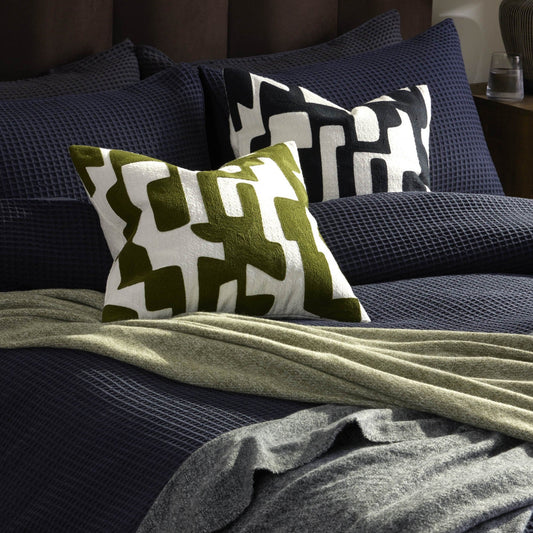 Super Soft Marled Tassel Throw - Navy - DUSK